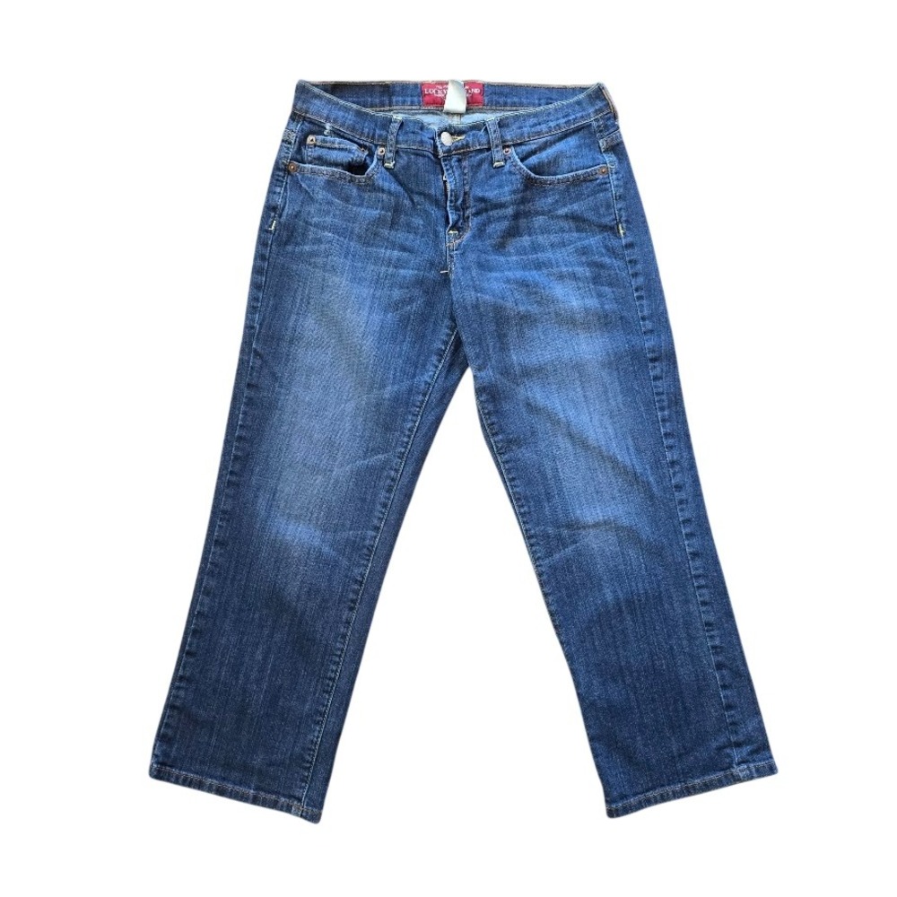 Lucky Brand Easy‎ Rider Crop Jeans Womens 6/28 Blue Boho Indie Clam Digger Coast